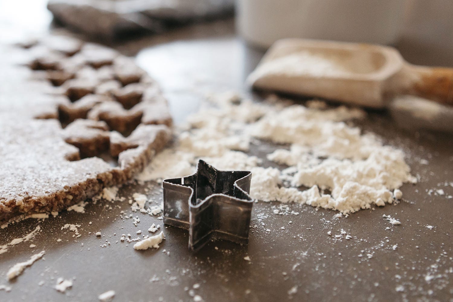 a star cookie cutter for baking cinnamon stars - a german Christmas recipe